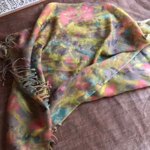 Watercolor J.Crew lightweight wool scarf